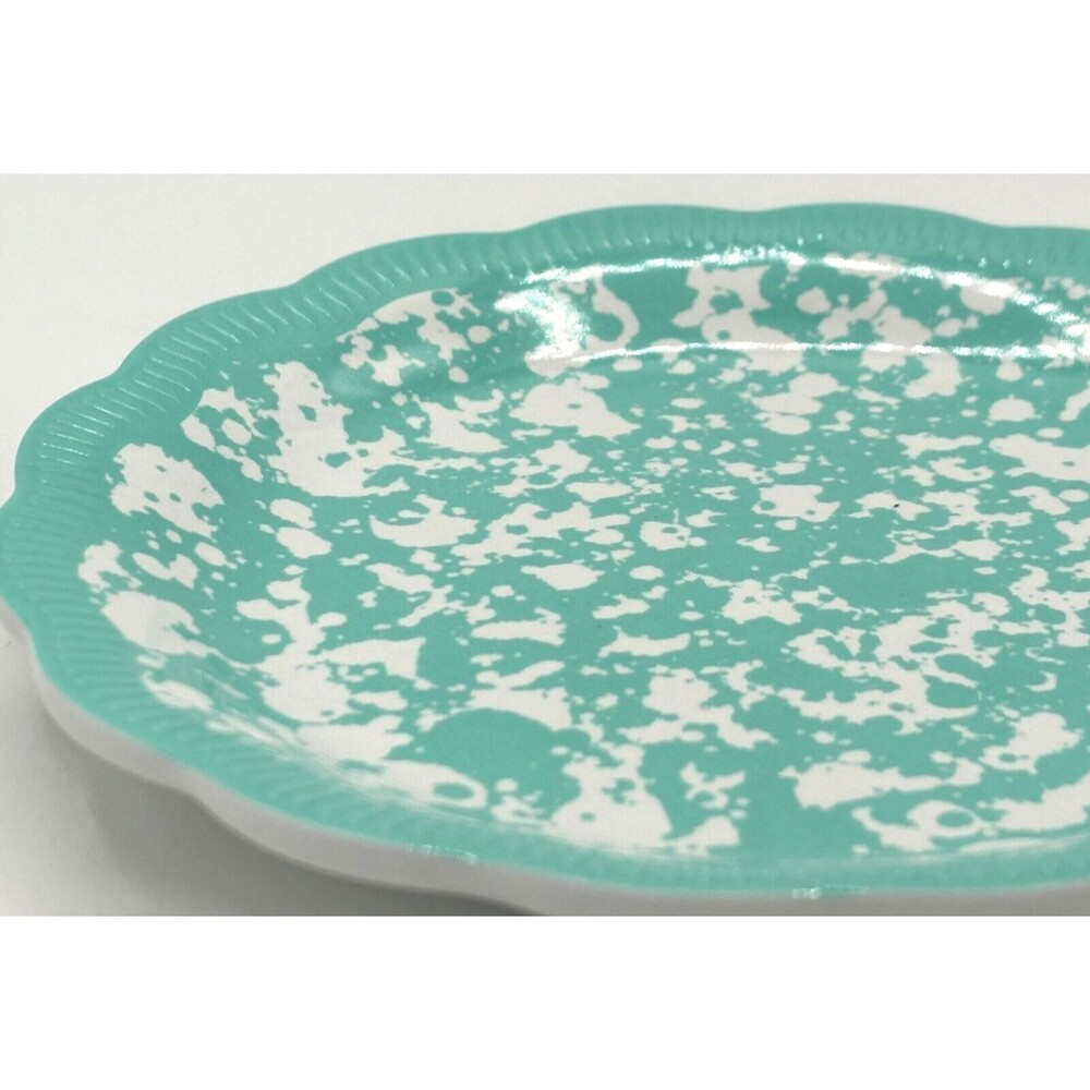 Pioneer Woman Set of 5 100% Melamine Appetizer Plates‎ Country Splatter Teal NWT - Picture 6 of 12